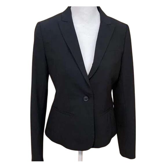 Banana Republic Classic Fit Black Blazer Women's Size 10 Tall One Button - Picture 1 of 5